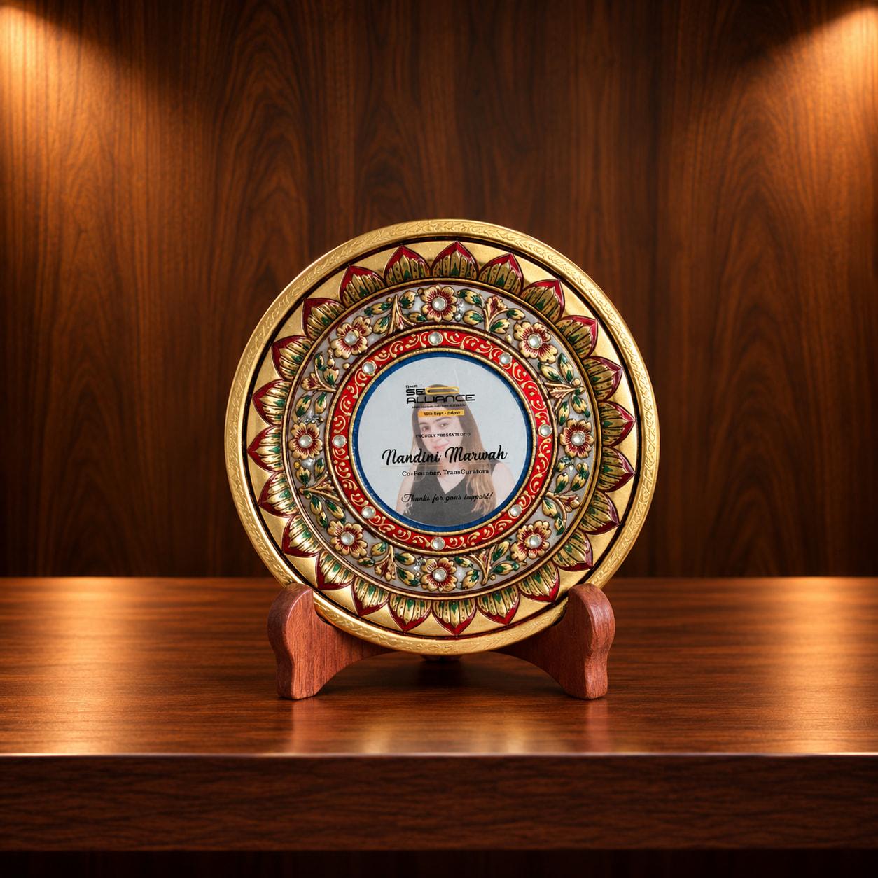 Hand-painted token of appreciation presented to Nandini Marwah