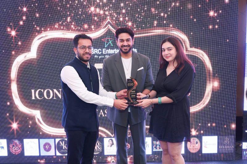 Margo Digitech team receiving a trophy at The Iconic Business Awards 2026, New Delhi
